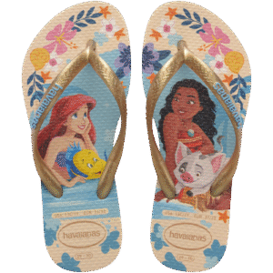 Chinelo Havaianas Infantil Slim Princesas Ariel & Moana