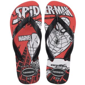 Chinelo Havaianas Top Marvel Logomania Homem Aranha Vermelho