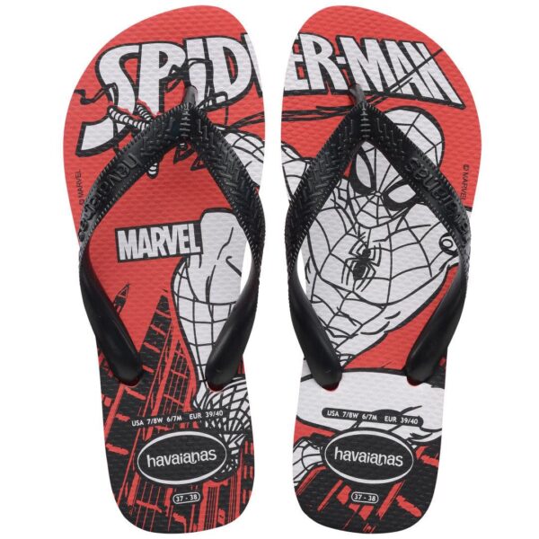 Chinelo Havaianas Top Marvel Logomania Homem Aranha Vermelho