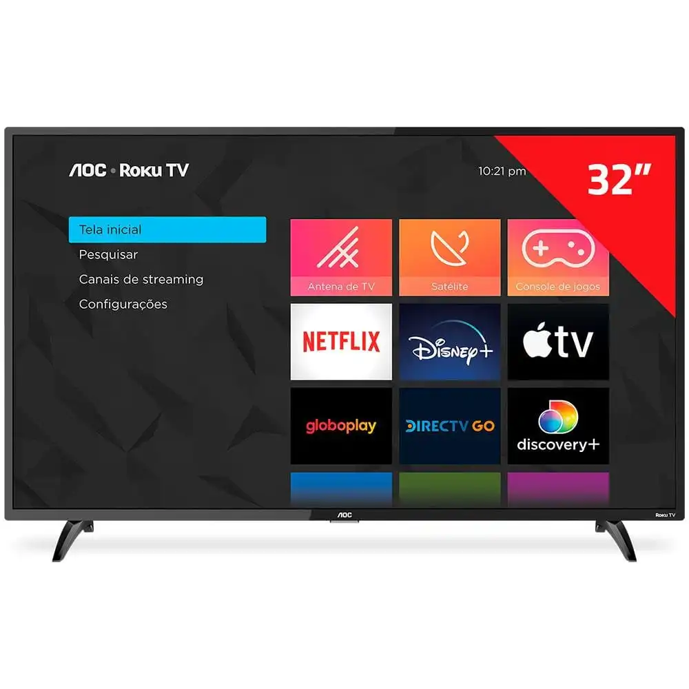 Tela display Smart TV LED 32” HD AOC Roku 32S5195/78